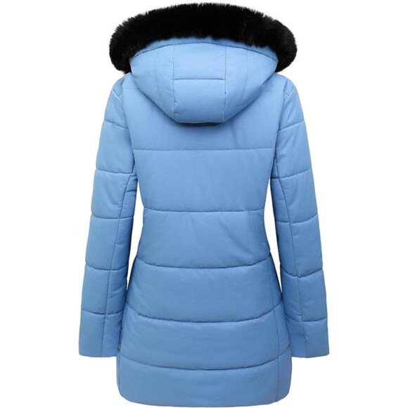 Women's Winter Puffer Coat Jacket Waterproof Blue - Picture 2 of 6